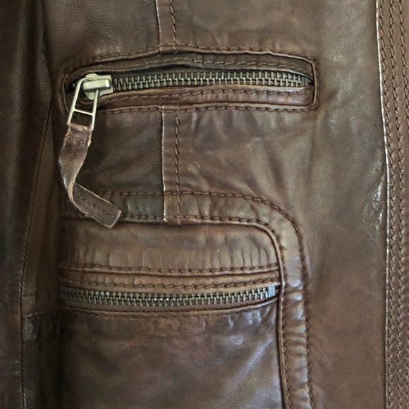 Mossimo Dutti Brown Leather Jacket - Picture 5 of 5